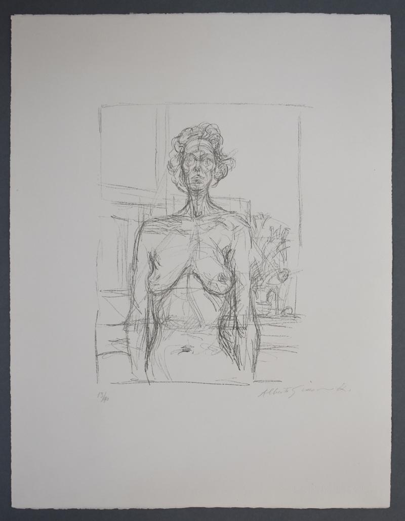 Nude with Flowers  Nu aux fleurs - Italian Art, Swiss Artist, Scultural - Print by Alberto Giacometti