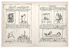 Lithographie originale « Objets mobiles et muet »