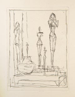 Personnage dans l'atelier II, Etching by Alberto Giacometti