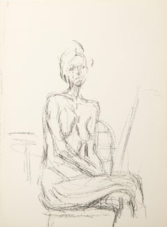 Seated Figure Study, Expressionist Lithograph by Alberto Giacometti