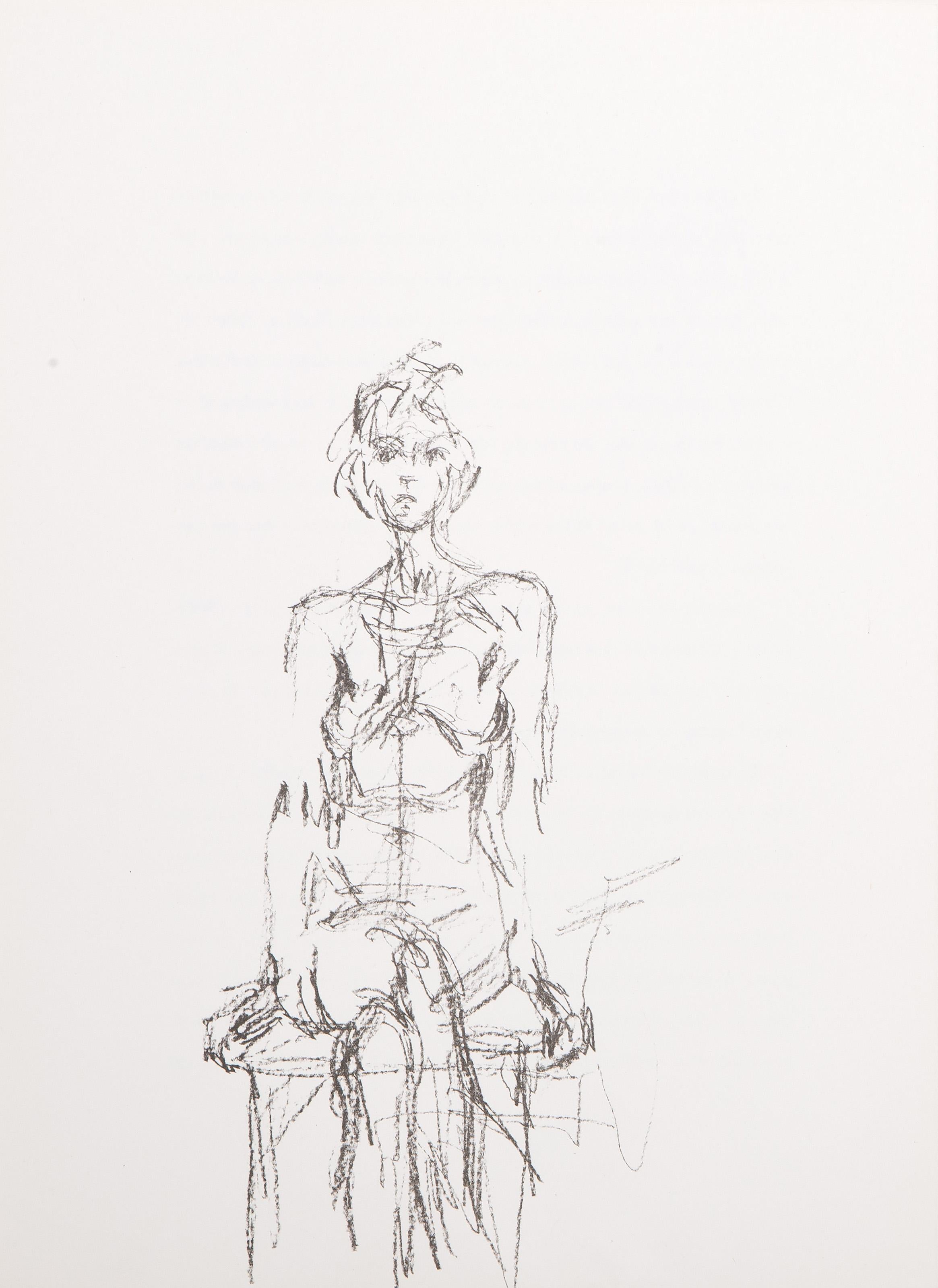 Seated Nude, Expressionist Lithograph by Alberto Giacometti