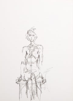Seated Nude, Expressionist Lithograph by Alberto Giacometti