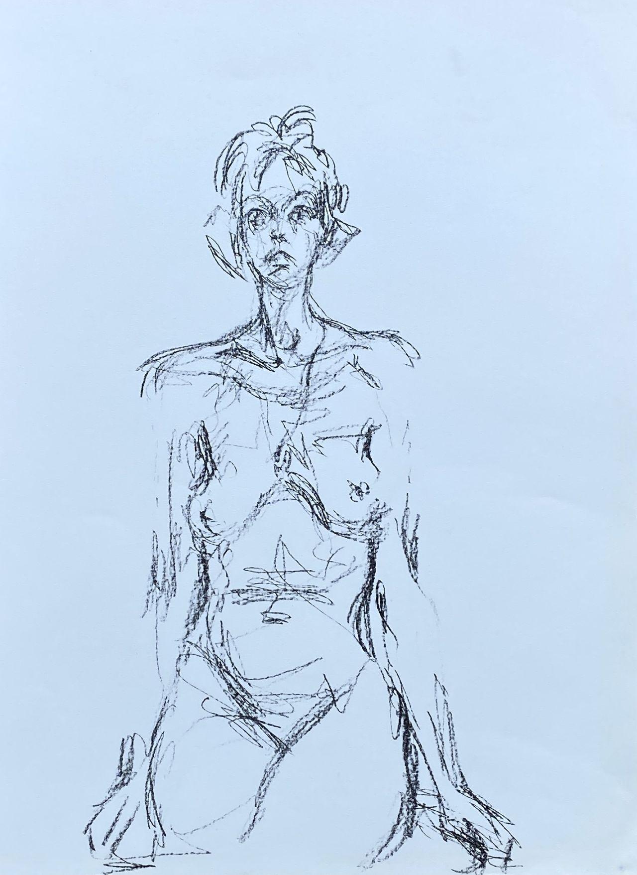Alberto Giacometti Figurative Print - Seated Nude - Original Lithograph #Lust148