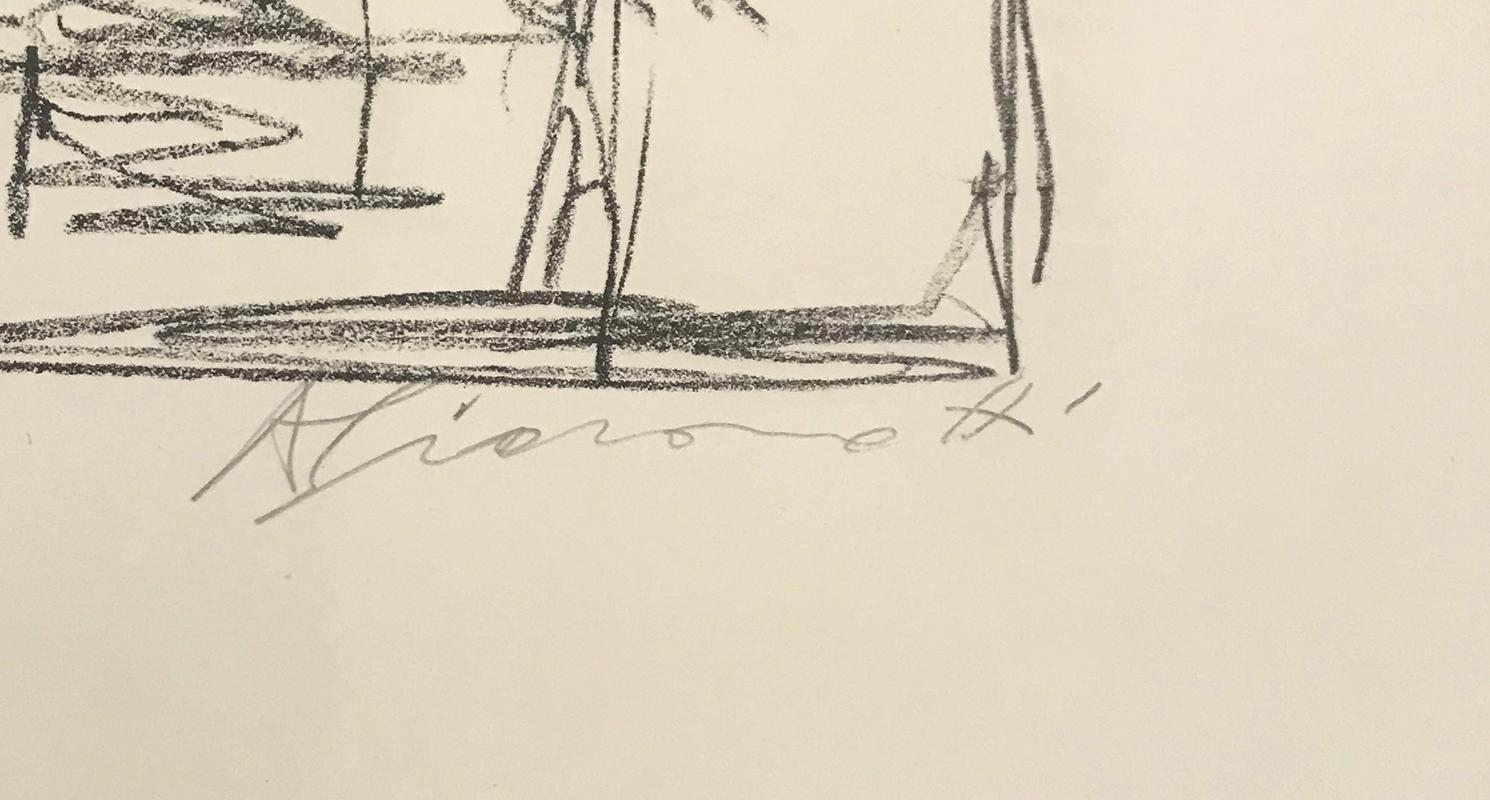  El Señalador, en el Estudio  L'homme qui pointe dans l'atelier - Arte Suizo - Interior Print Gris de Alberto Giacometti
