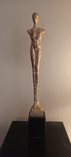 Vintage After Alberto Giacometti, Man Standing Up, Bronze Figure