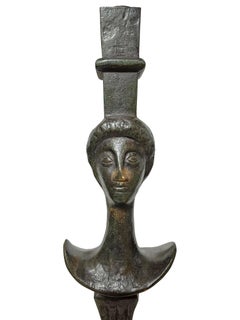 Pair of "Tete de femme" floor lamps in the style of Alberto Giacometti