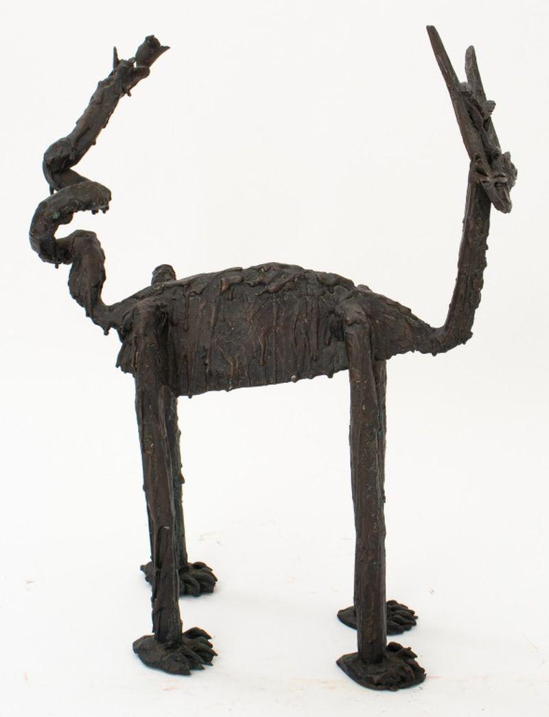 Alberto Giacometti Style Bronze Cat Sculpture In Good Condition In Astoria, NY