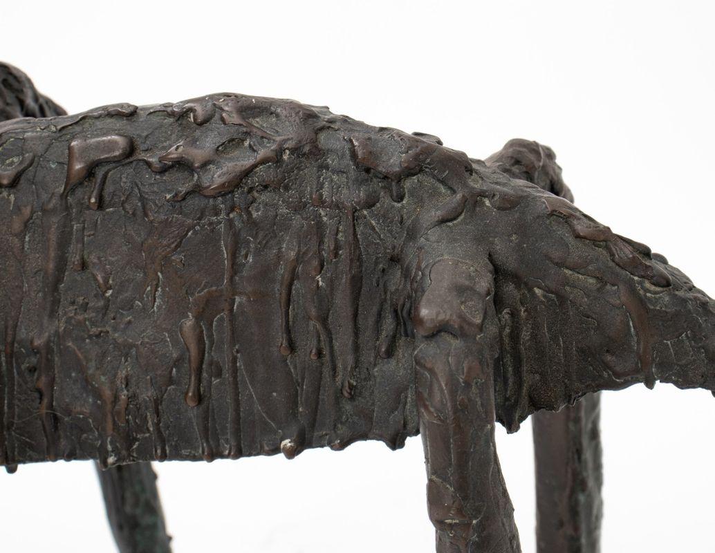 20th Century Alberto Giacometti Style Bronze Cat Sculpture