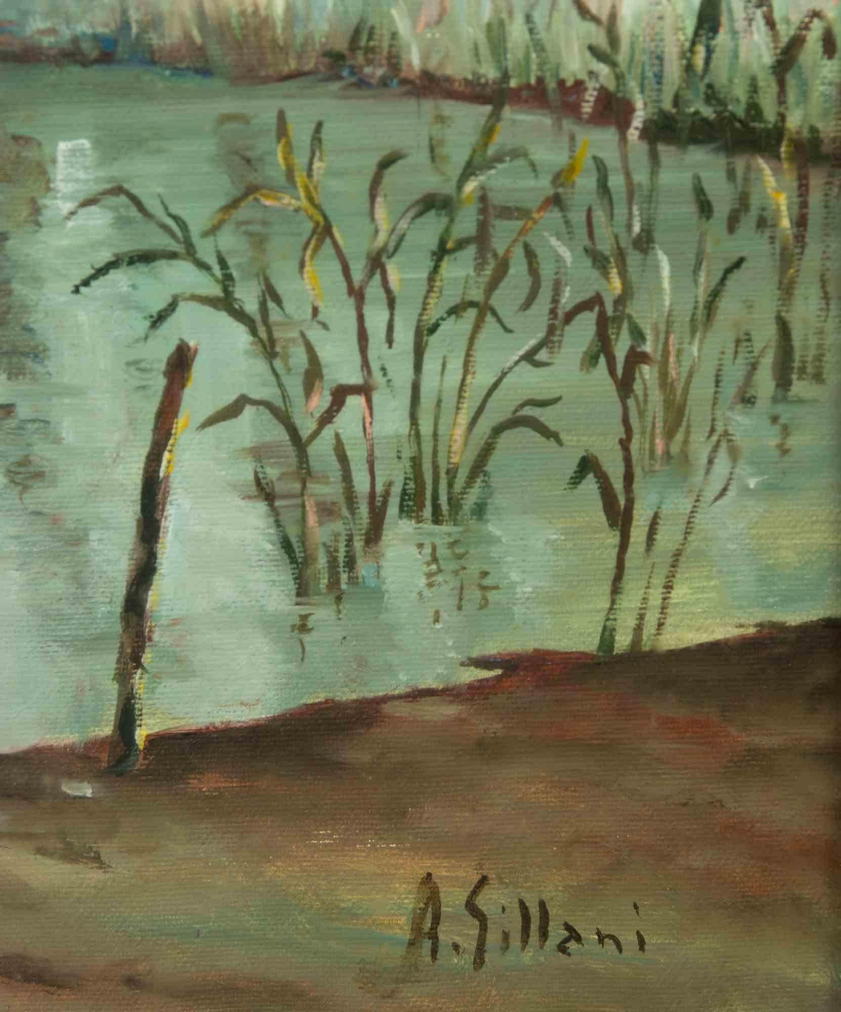 Landscape - Painting by Alberto Gillani - 1981 For Sale 1