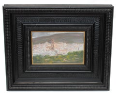 Pueblo de Cortes de Pallás (Valencia) - Óleo sobre tablex - Año 1971