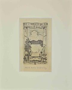 Ex Libris - Angelo Balbi - Gravure  - Milieu du 20e siècle
