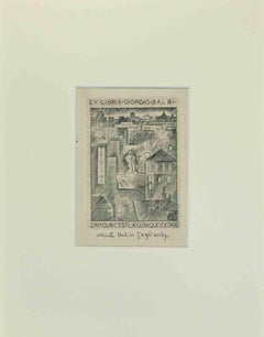 Vintage Ex Libris  -  Giorgio Balbi - Etching  - Mid-20th Century