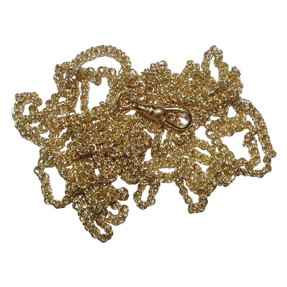 Alberto Juan 18 Karat Gold Handmade Muff Chain Link Flapper Necklace In New Condition For Sale In New York, NY