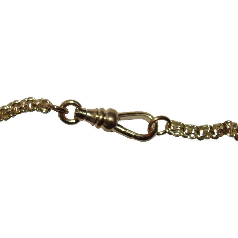 Alberto Juan 18 Karat Gold Handmade Muff Chain Link Flapper Necklace For Sale 1