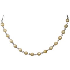 Alberto Juan Mexican Handmade Sterling Silver Natural Old Pearl Necklace