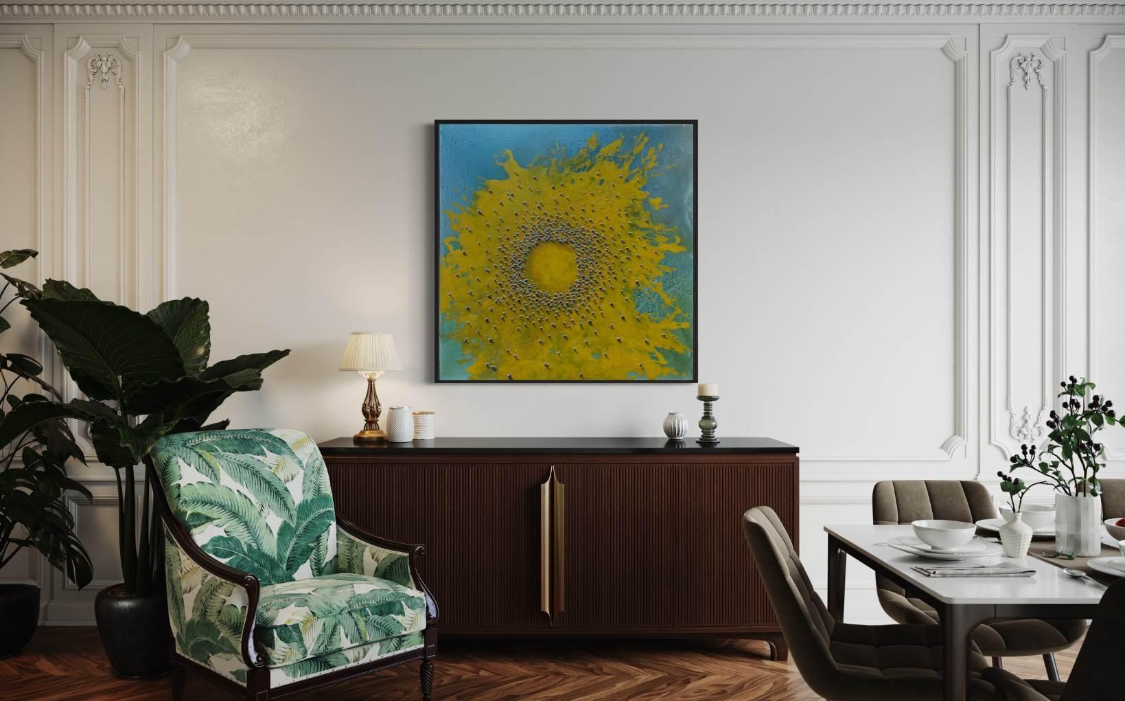Eguzki - Iorea II (Sonnenblume II) (Braun), Figurative Painting, von Alberto Letamendi