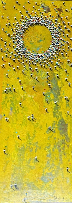 Eguzkipean (Under the Sun), Figurative Painting, 90x33 cm