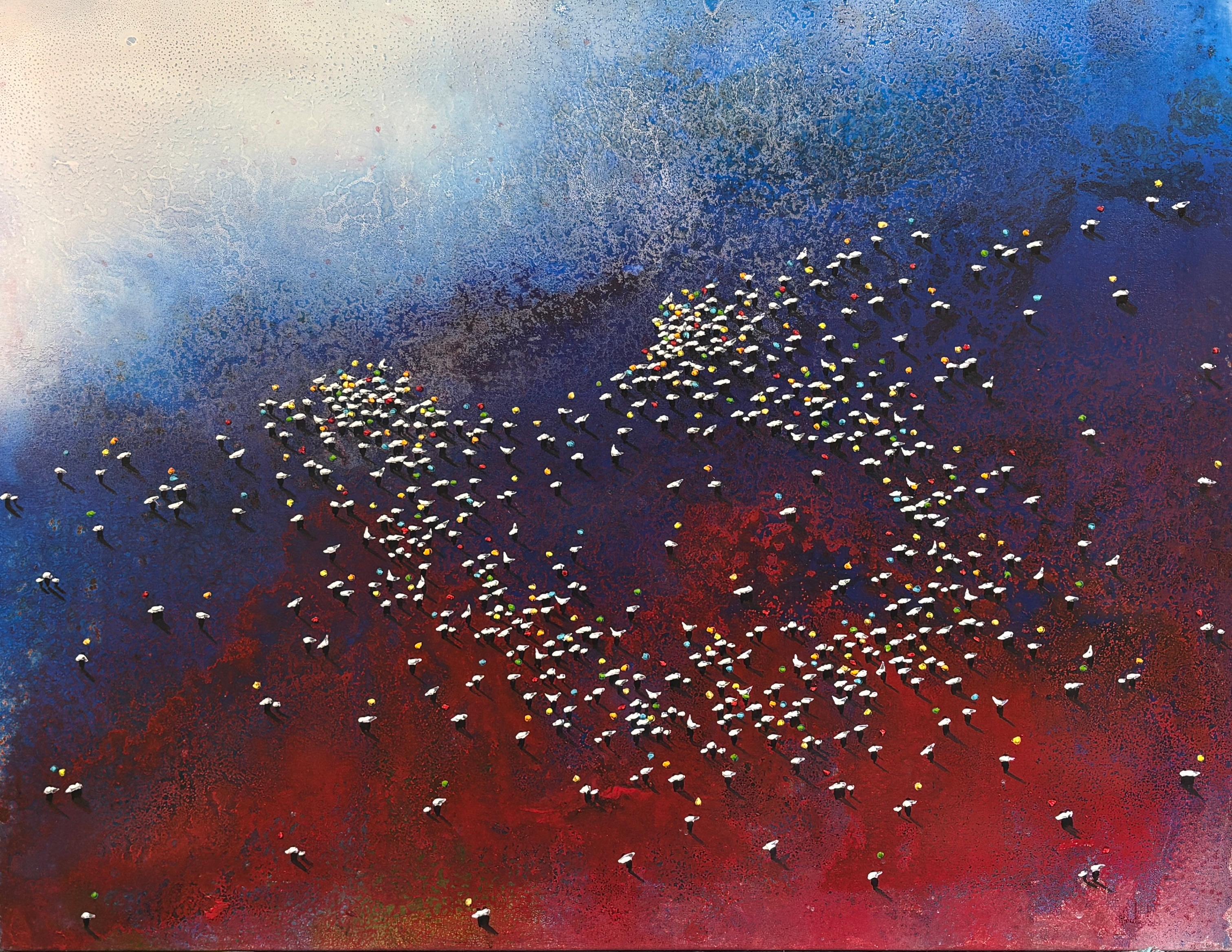 Alberto Letamendi Figurative Painting - Elkar Gurutzatuz (Crossing Each Other), Painting, Figurative Style, New, 2026