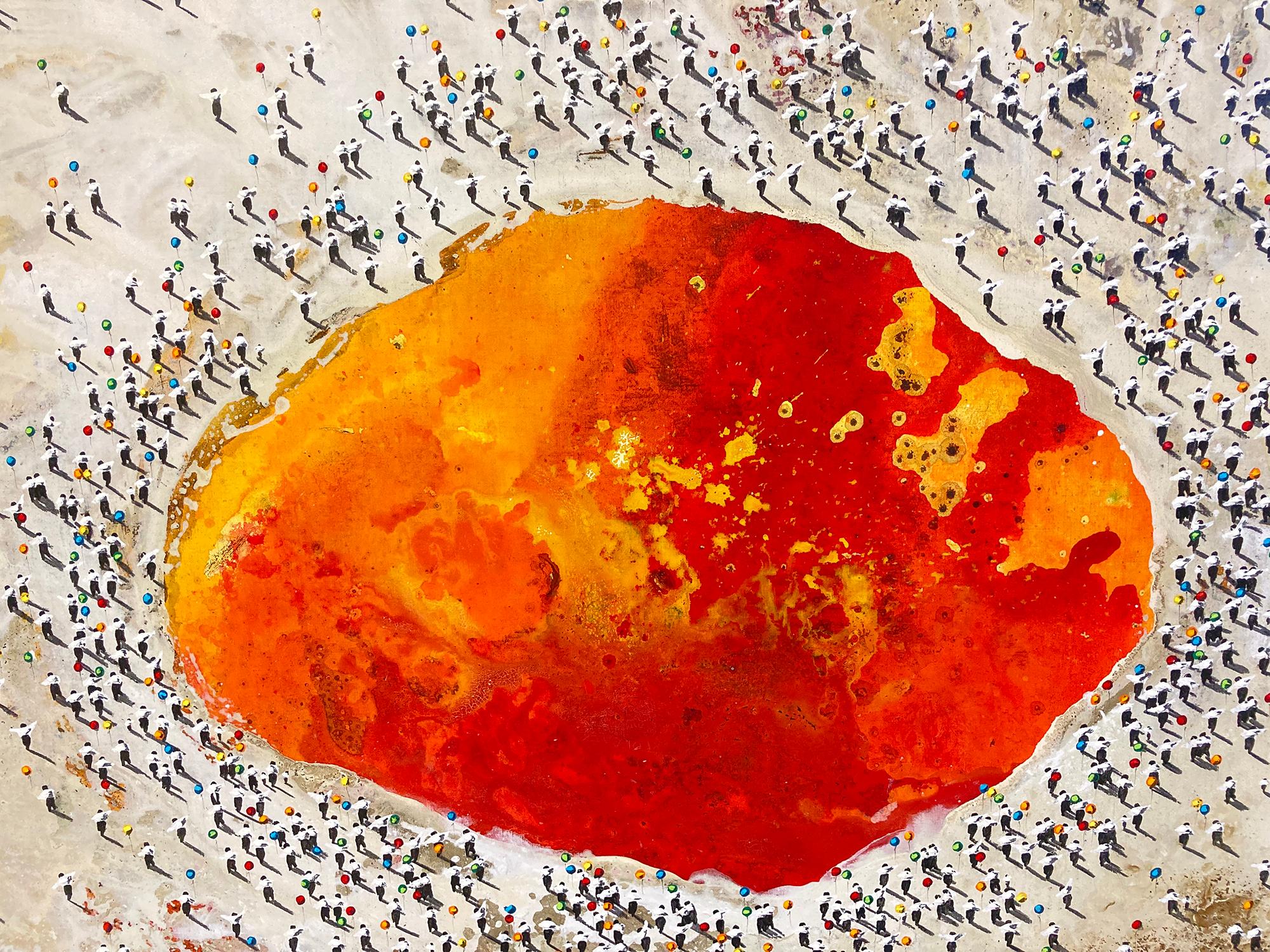 Hiru Zulo, Tecnica mista su tela - Painting di Alberto Letamendi
