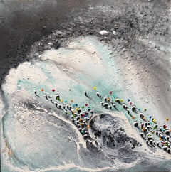 Itsas Aparra I (Sea Foam I), acrilico e pigmenti naturali su tela