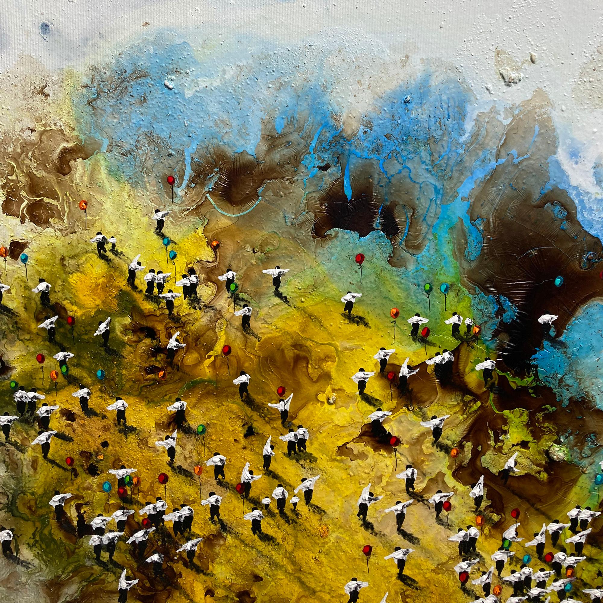 'Itsasorantz IV' Mixed Media on Canvas - Painting by Alberto Letamendi