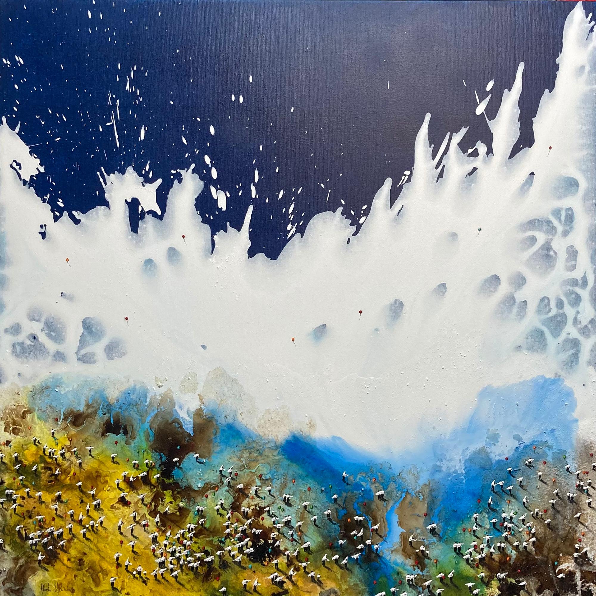 Alberto Letamendi Abstract Painting - 'Itsasorantz IV' Mixed Media on Canvas