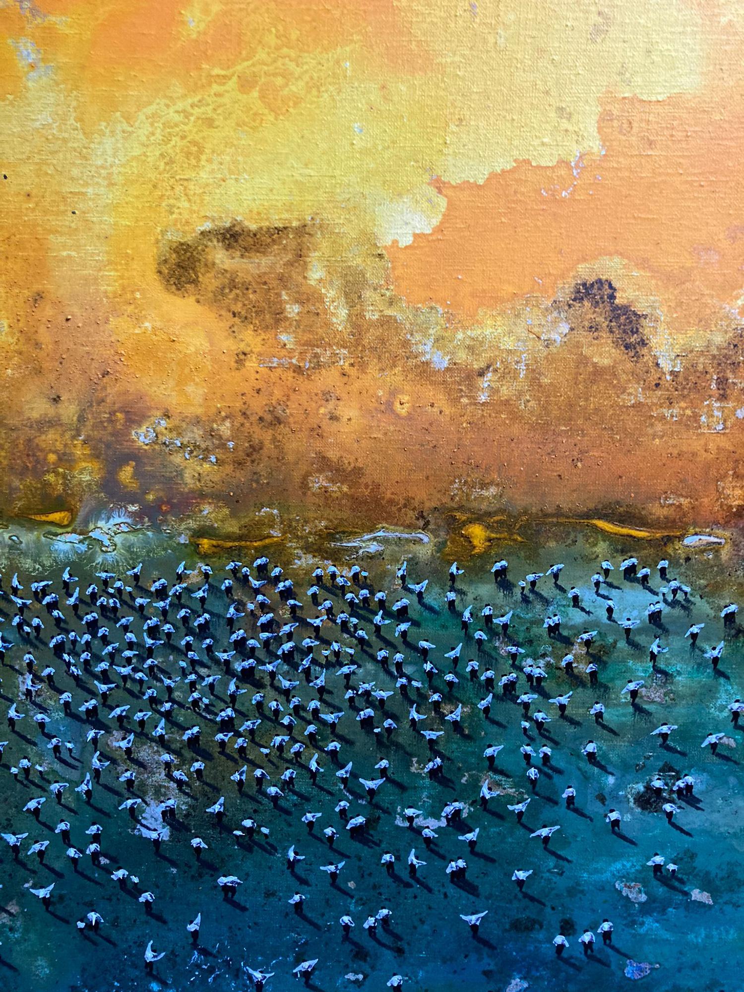 Mughal III - Abstract Painting Marrone di Alberto Letamendi