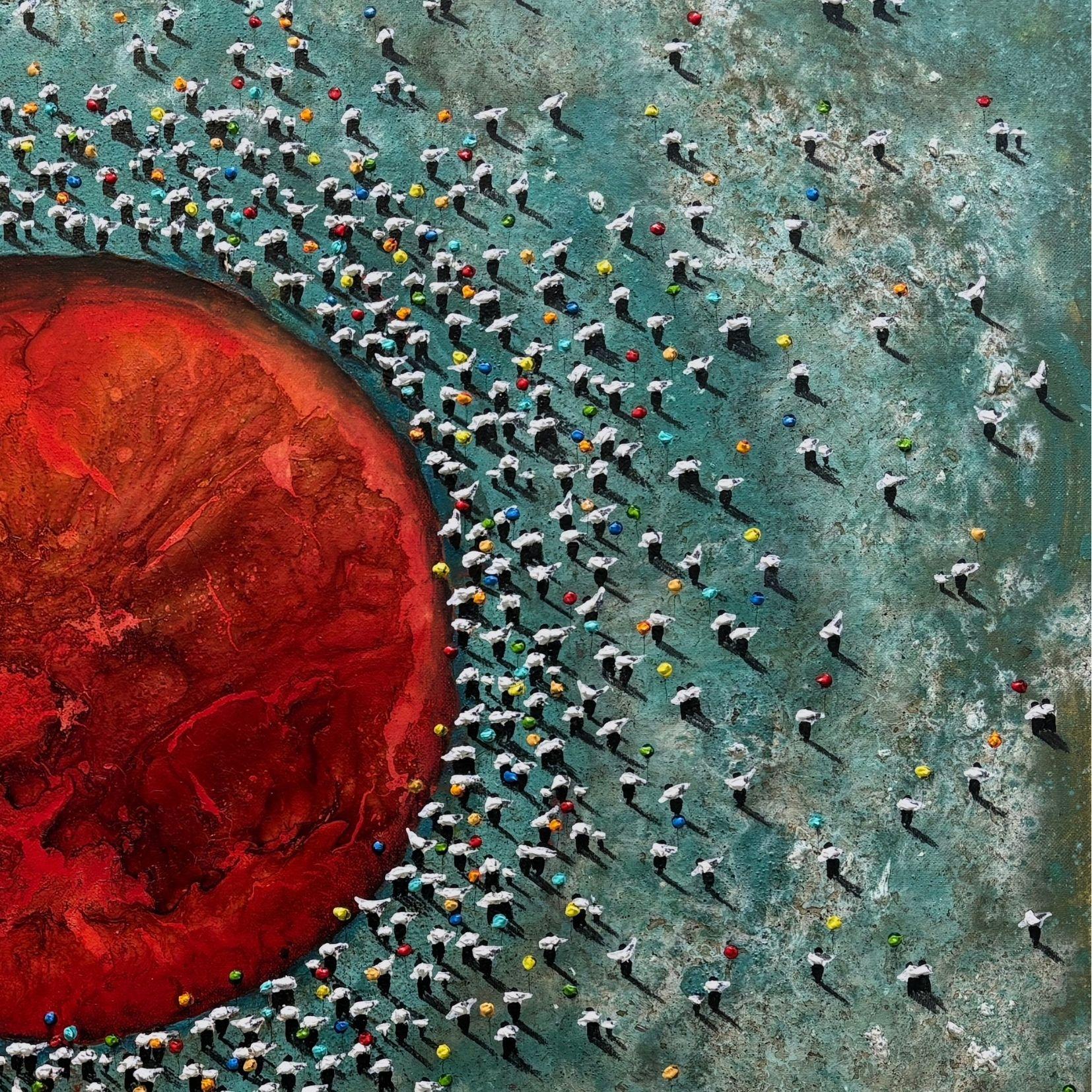 Zulo Gorria IV - Painting by Alberto Letamendi