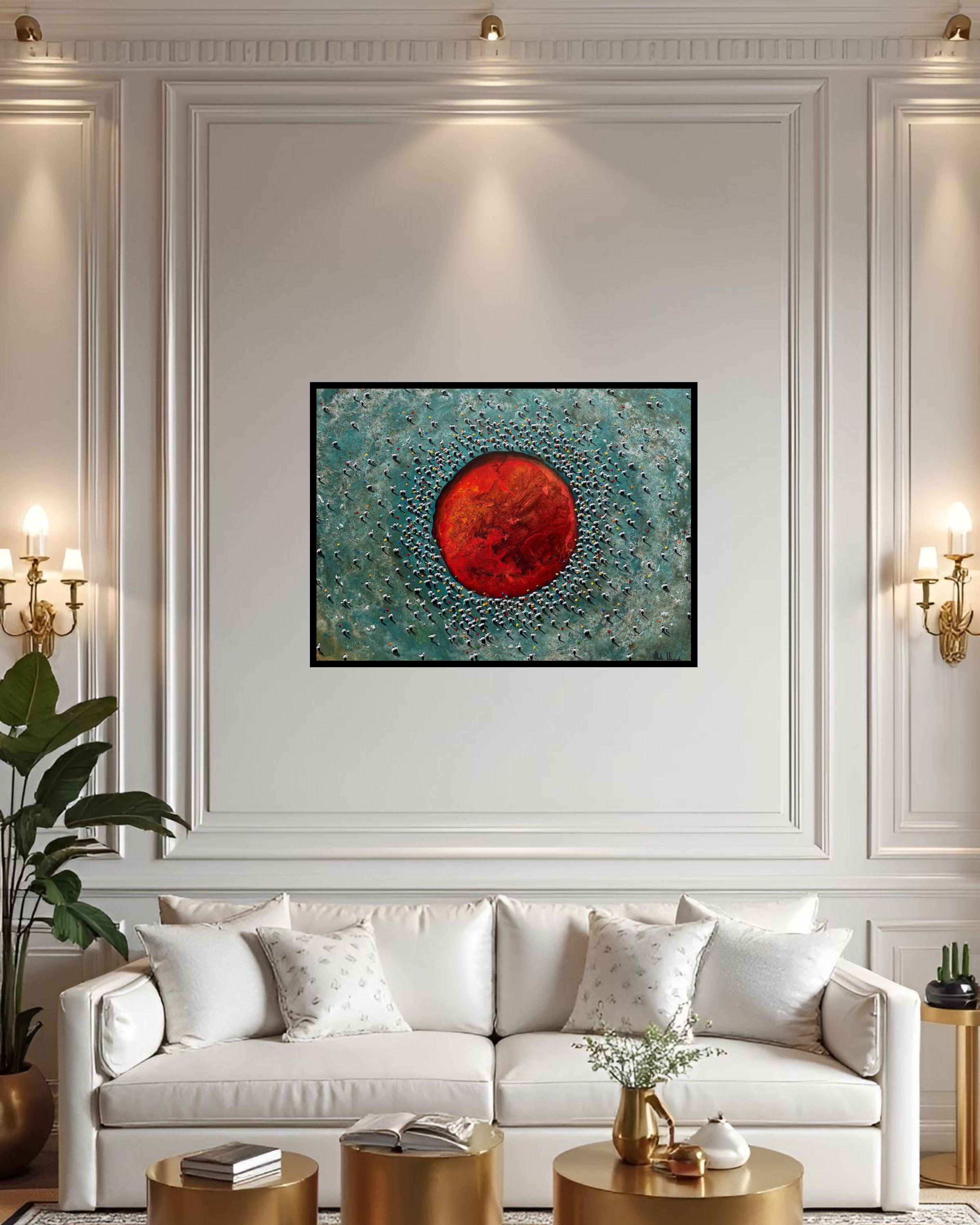 Zulo Gorria IV - Gray Landscape Painting by Alberto Letamendi