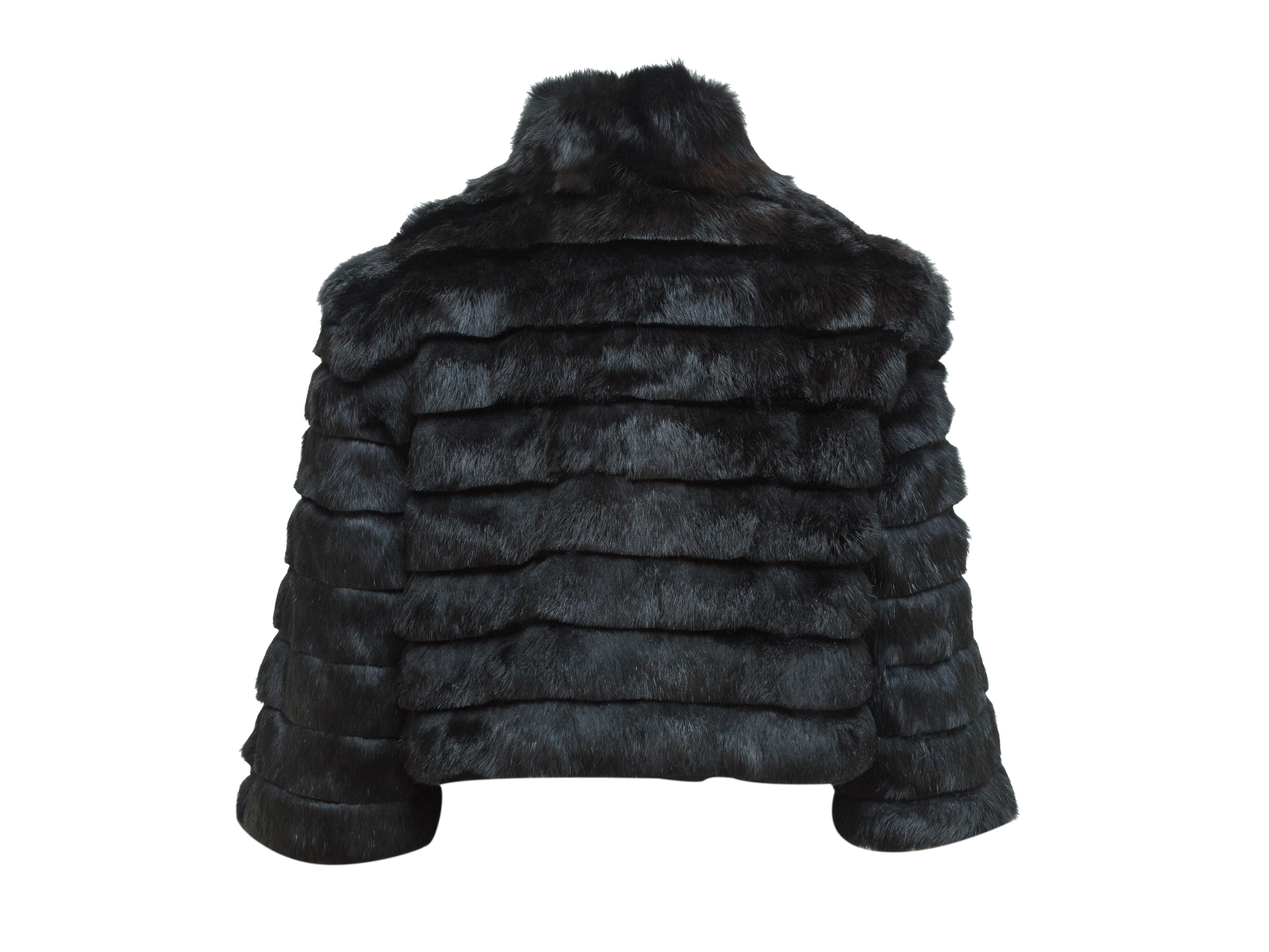 Alberto Makali Black Cropped Rabbit Fur 