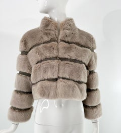 Alberto Makali Silver/Gold Faux Fur with Metallic Silver & gold Braid Jacket LG.