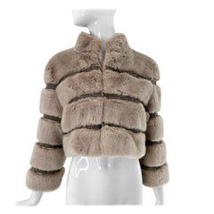 Alberto Makali Silber/Gold Kunstpelz mit Metallic Silber & Gold Borte Jacke LG.