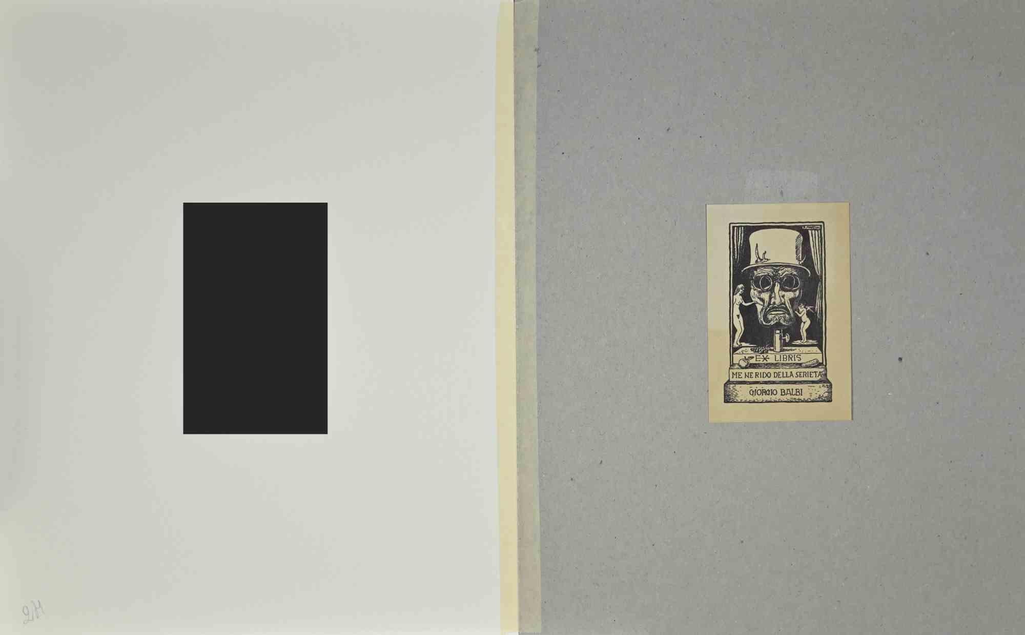 Ex Libris  - Angelo Giorgio  - Woodcut by Alberto Martini - Mid-20th Century For Sale 1