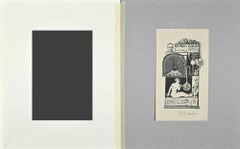 Ex Libris - Chimica - Acquaforte di Alberto Martini - Metà del XX secolo