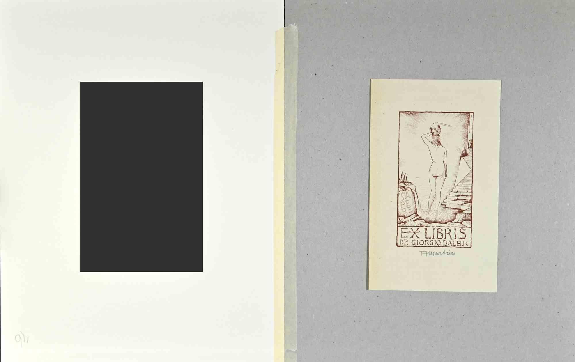 Ex Libris  - Giorgio Balbi - Etching by Alberto Martini - Mid-20th Century For Sale 1