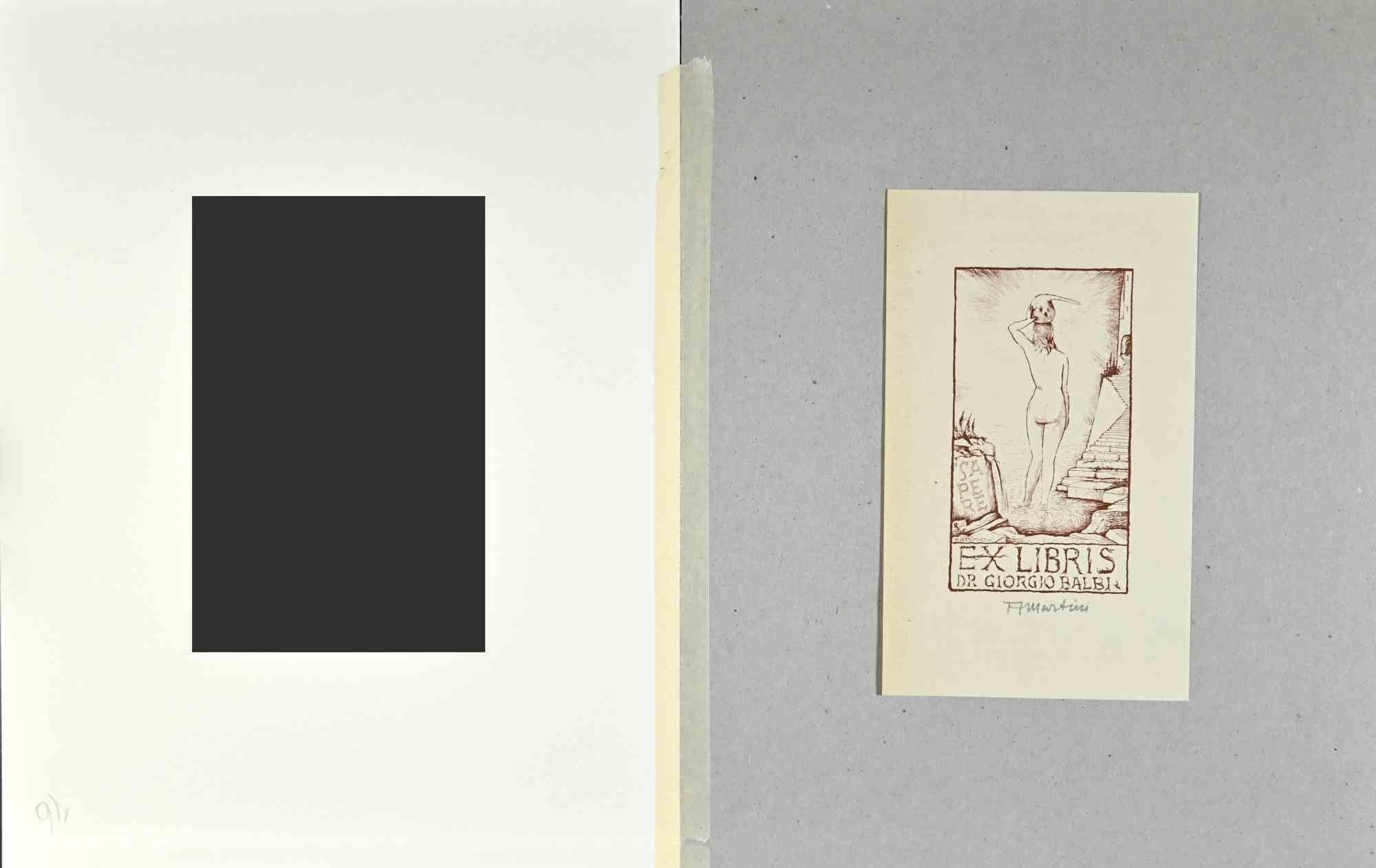Ex Libris - Giorgio Balbi - Radierung von Alberto Martini - Mitte des 20. im Angebot 1