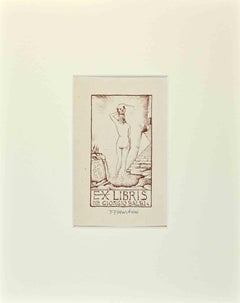 Vintage Ex Libris  - Giorgio Balbi - Etching by Alberto Martini - Mid-20th Century