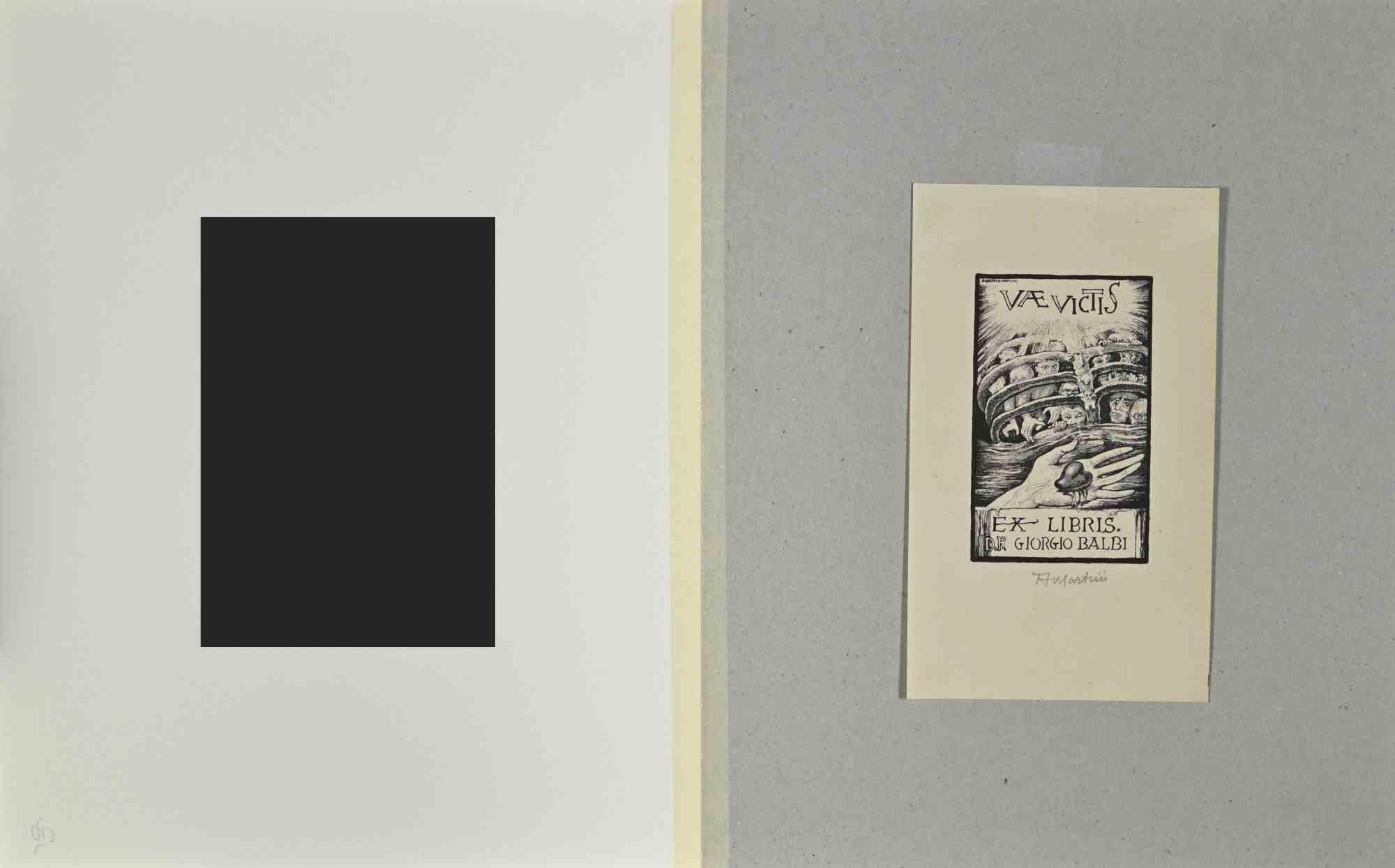 Ex Libris  - Giorgio Balbi - Etching - Mid-20th Century - Print by Alberto Martini