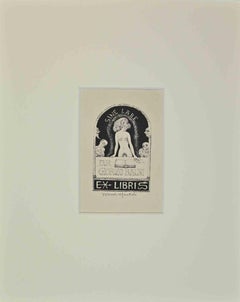 Vintage Ex Libris  - Giorgio Balbi - Woodcut by Alberto Martini - Mid-20th Century