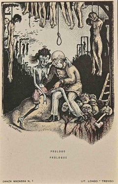 Der europäische Macabre-Tänzer N.1  Lithographie von A. Martini – 1915