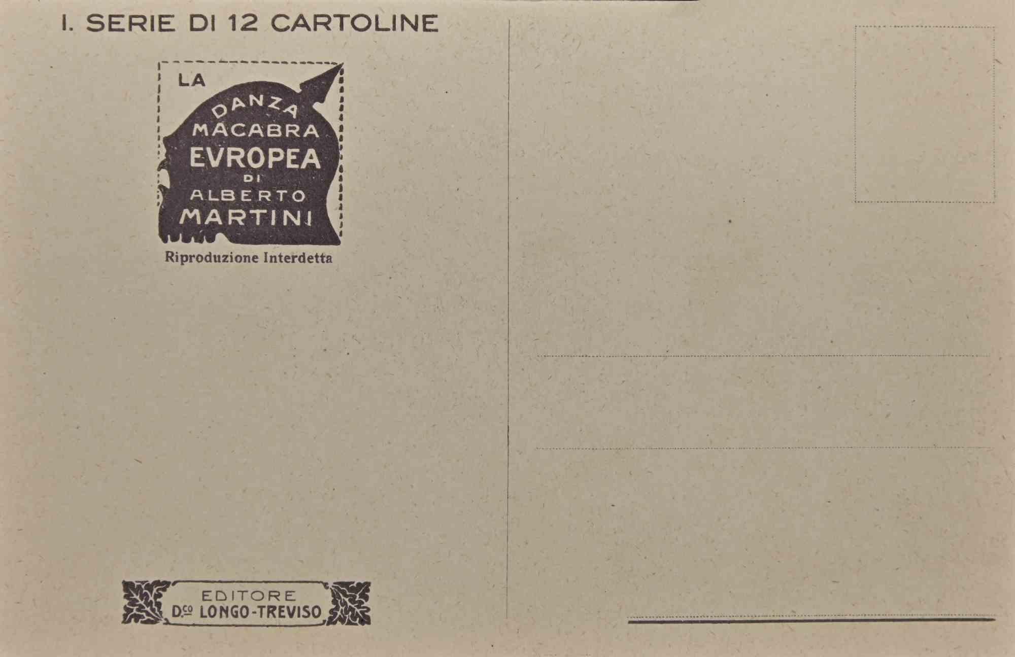 The European Macabre Dance N.12 - Lithograph by A. Martini - 1915 - Print by Alberto Martini