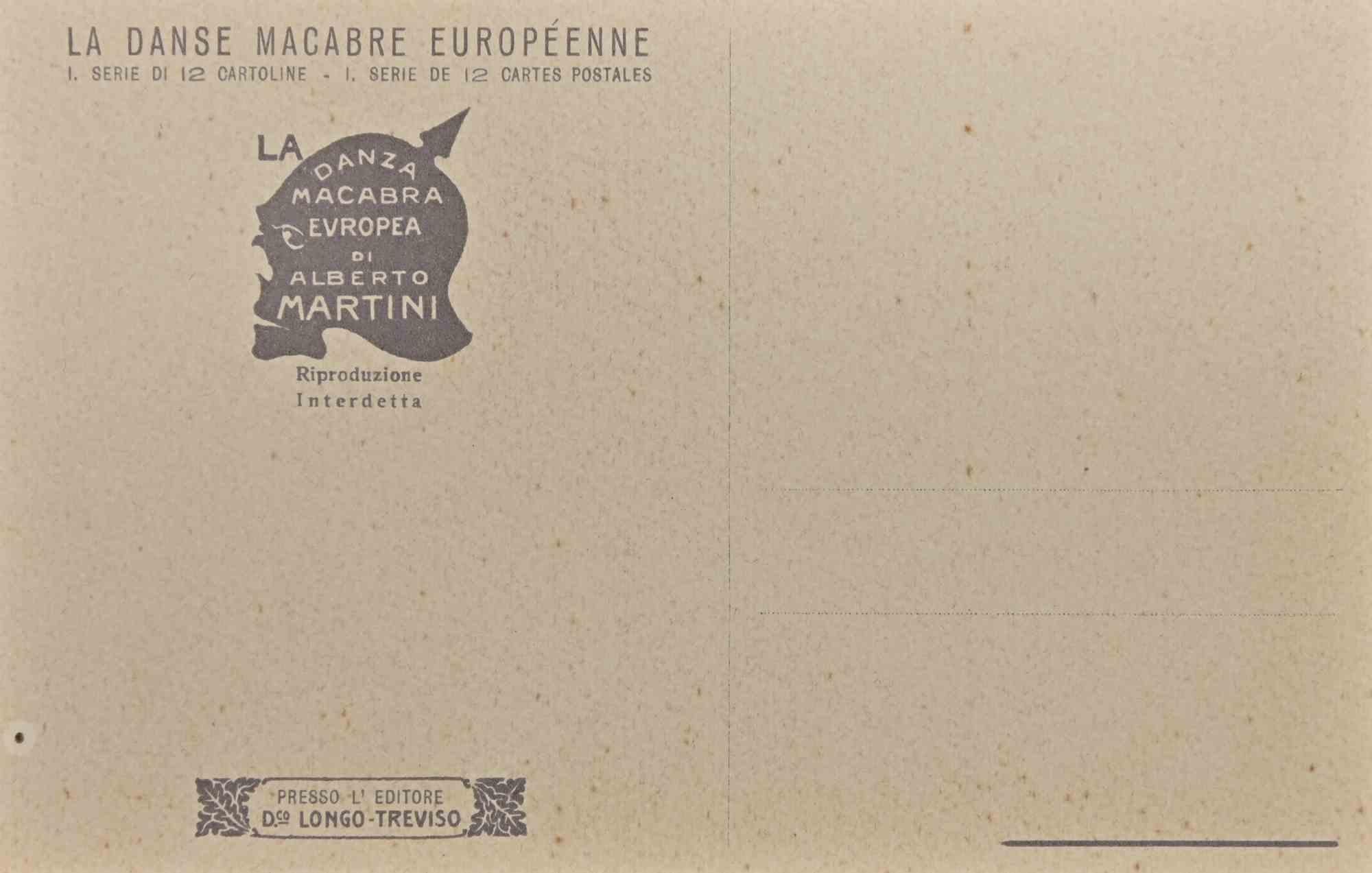 La Danza Macabra Europea N.2  - Litografia di A. Martini - 1915 - Print di Alberto Martini