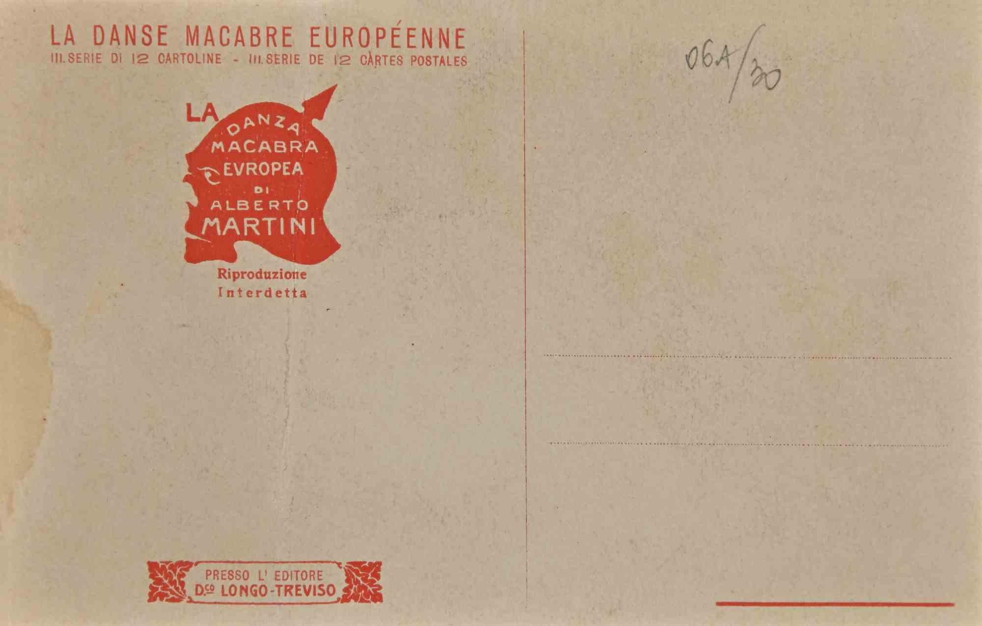 The European Macabre Dance n.25 - Lithograph by A. Martini - 1915 - Print by Alberto Martini