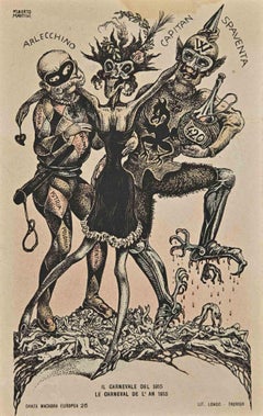 The European Macabre Dance n.25 - Lithograph by A. Martini - 1915