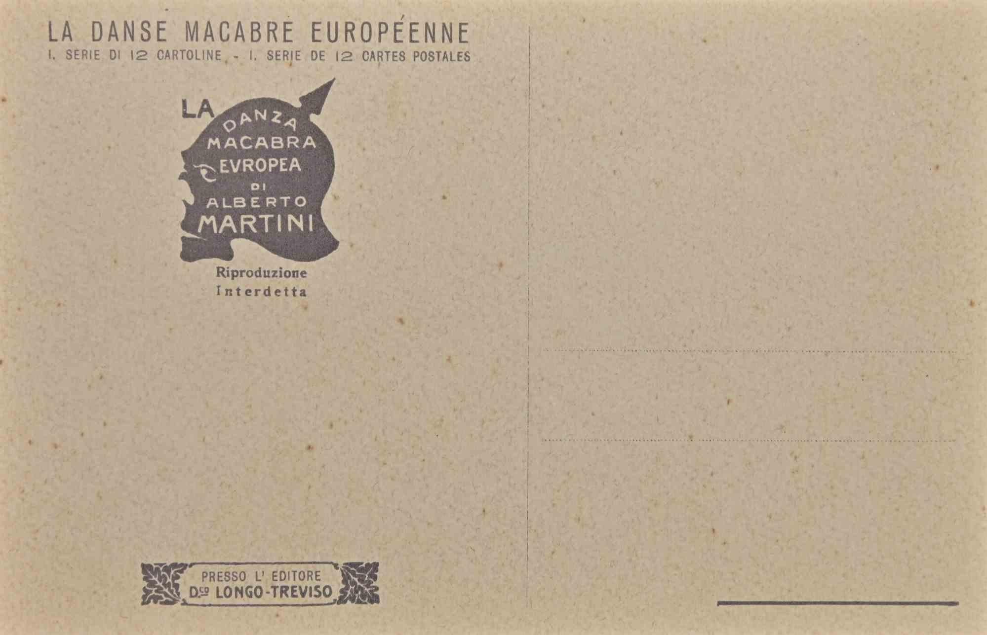 The European Macabre Dance N.3  - Lithograph by A. Martini - 1915 - Print by Alberto Martini