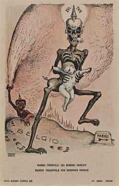 The European Macabre Dance N.38  - Lithograph by A. Martini - 1915