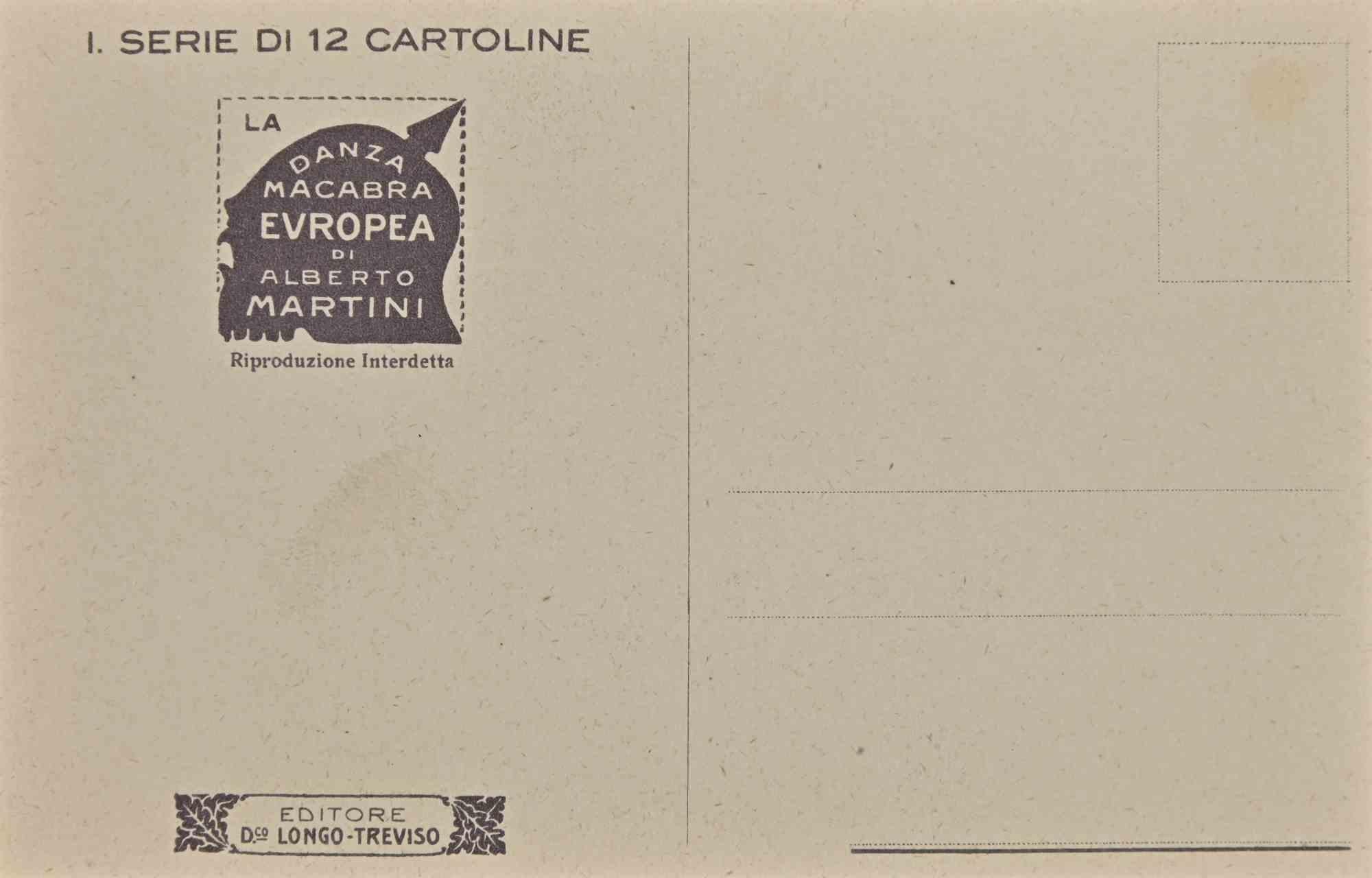 The European Macabre Dance N.4  - Lithograph by A. Martini - 1915 - Print by Alberto Martini