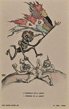 The European Macabre Dance N.40  - Lithograph by A. Martini - 1915