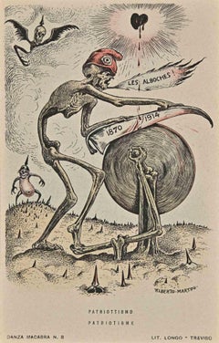 Der europäische Macabre-Tänzer N.8  Lithographie von A. Martini – 1915