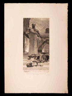 Execution Under the Moorish Kings of Granad-Etching by Alberto Maso Gilli - 1870